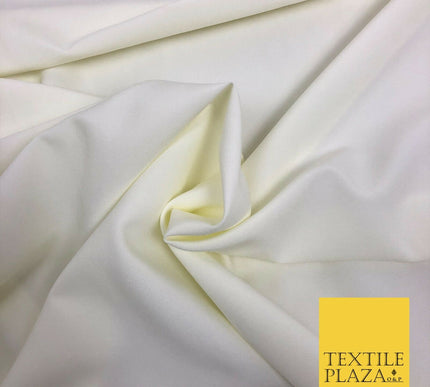 Cream Premium Plain Bi-Stretch Fabric Material - Uniform Suit Trousers 58" SA207