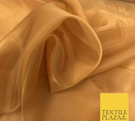 Bronze Gold Premium Plain Tissue Organza Fabric -Dress Wedding Flowy Party QA203