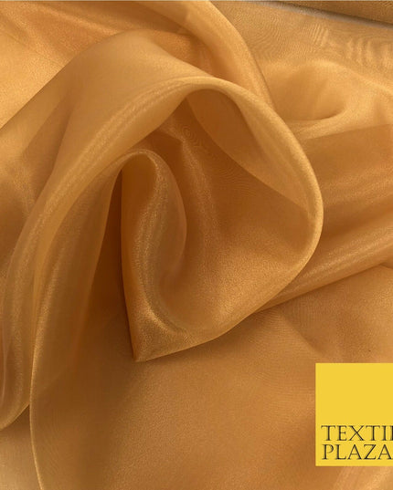 Bronze Gold Premium Plain Tissue Organza Fabric -Dress Wedding Flowy Party QA203