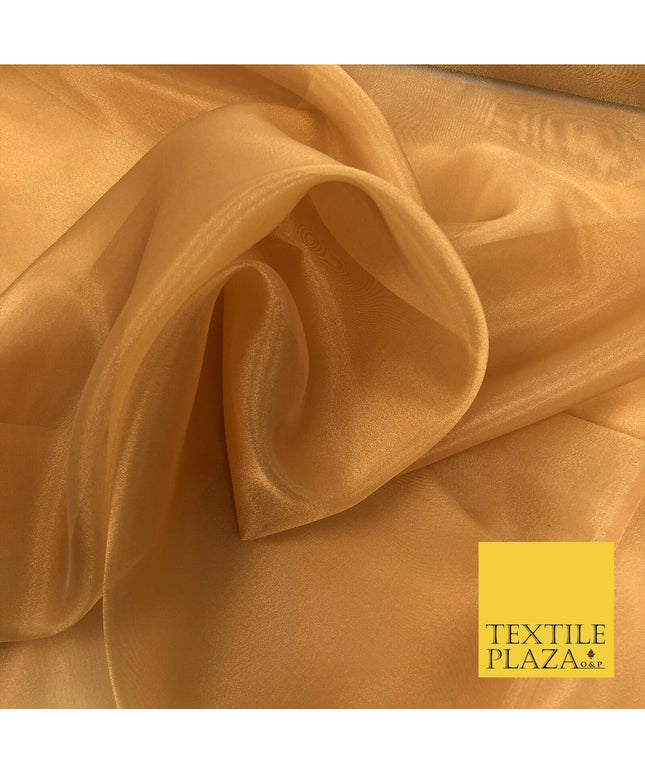 Bronze Gold Premium Plain Tissue Organza Fabric -Dress Wedding Flowy Party QA203