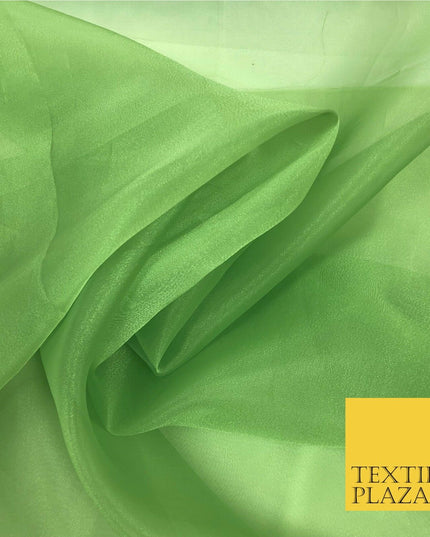 Green Premium Plain Tissue Organza Fabric - Dress Wedding Flowy Party QA202