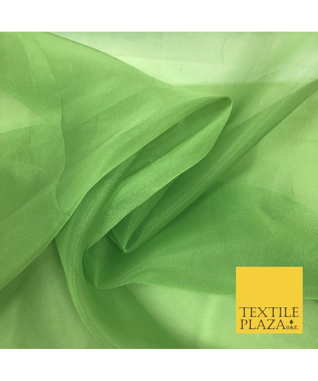 Green Premium Plain Tissue Organza Fabric - Dress Wedding Flowy Party QA202