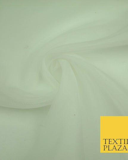 IVORY / WHITE Premium Plain Organza Fabric Dress Curtains 280cm EXTRA WIDE 2805