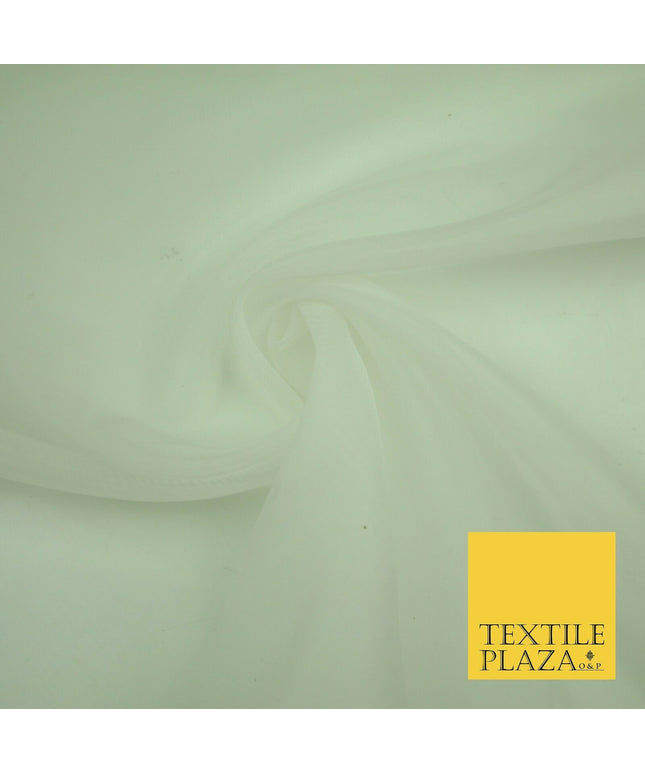 IVORY / WHITE Premium Plain Organza Fabric Dress Curtains 280cm EXTRA WIDE 2805