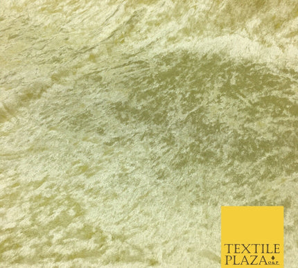 Lemon Ice Crushed Velvet Fabric - Cushions Curtains 148cm - Belle PD21