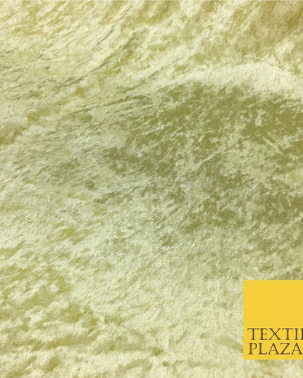 Lemon Ice Crushed Velvet Fabric - Cushions Curtains 148cm - Belle PD21