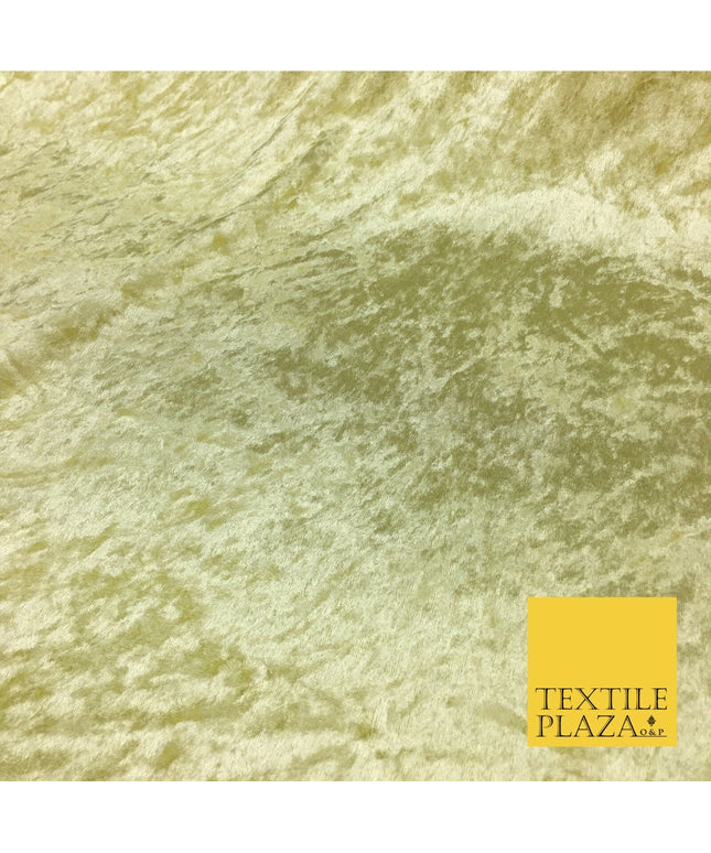 Lemon Ice Crushed Velvet Fabric - Cushions Curtains 148cm - Belle PD21