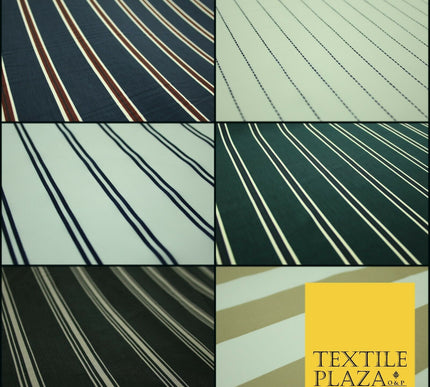 Various Striped Lines Stripe Linear Bar Printed Crepe Polyester Dress Fabric 58"