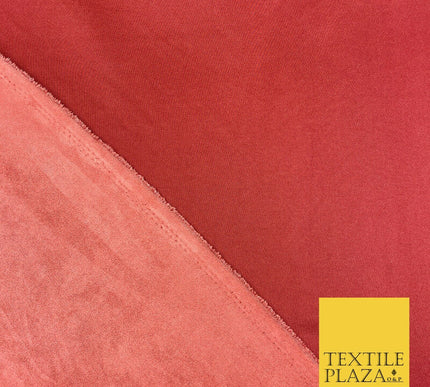 BRICK RED Luxury Smooth Suede Backed Neoprene Fabric Material Scuba 150cm 1657
