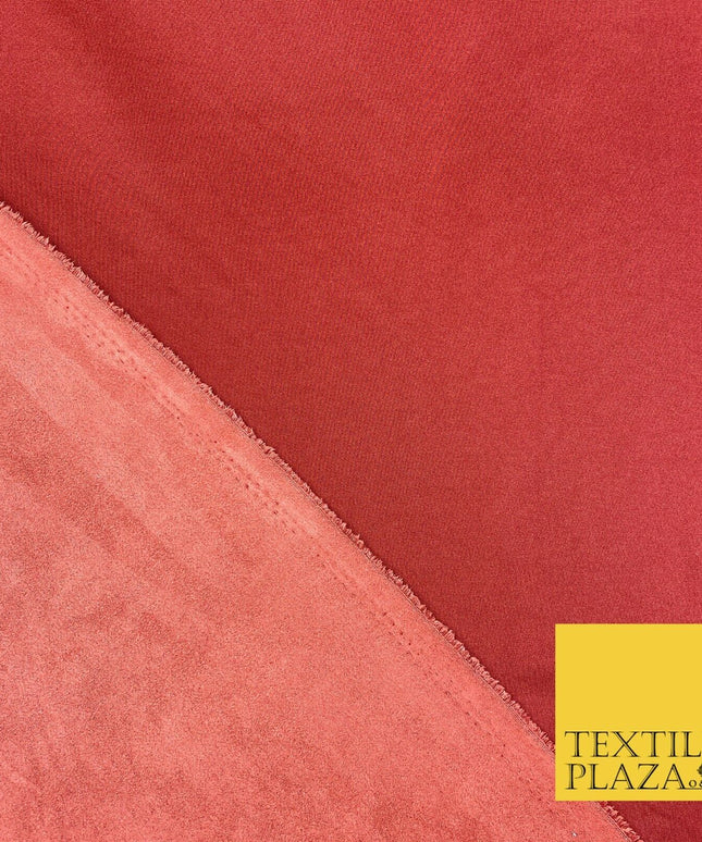 BRICK RED Luxury Smooth Suede Backed Neoprene Fabric Material Scuba 150cm 1657