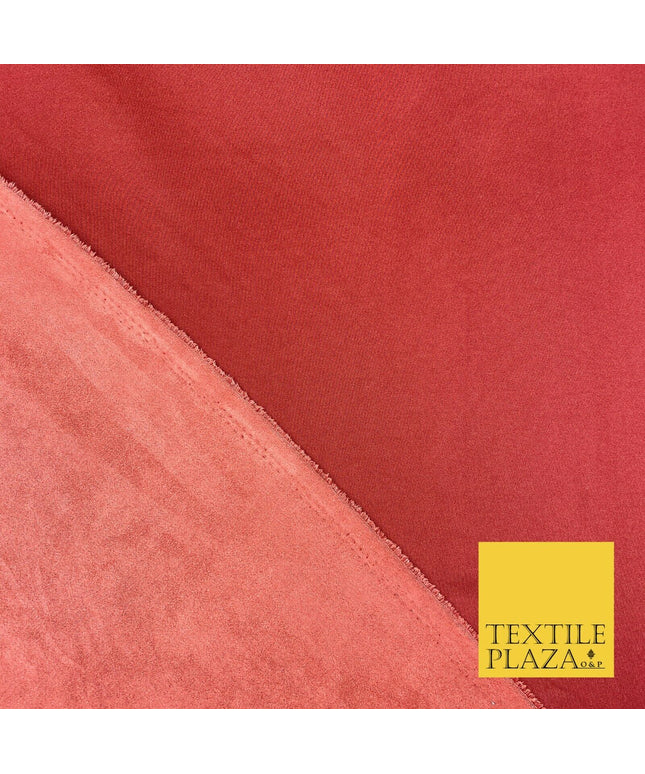 BRICK RED Luxury Smooth Suede Backed Neoprene Fabric Material Scuba 150cm 1657