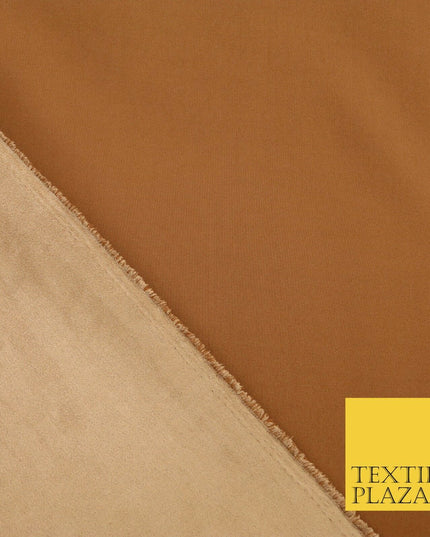 TAN BROWN Luxury Smooth Suede Backed Neoprene Fabric Material Scuba 150cm 1656