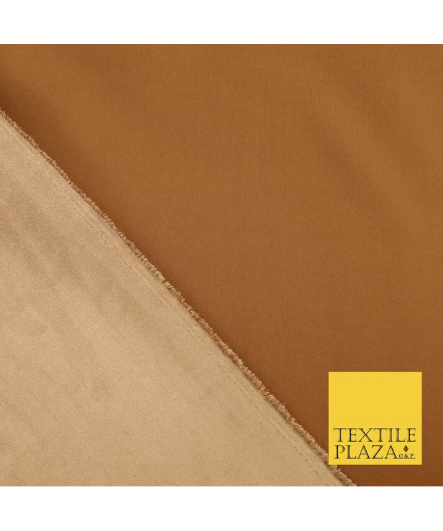 TAN BROWN Luxury Smooth Suede Backed Neoprene Fabric Material Scuba 150cm 1656
