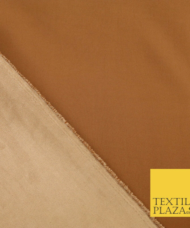 TAN BROWN Luxury Smooth Suede Backed Neoprene Fabric Material Scuba 150cm 1656