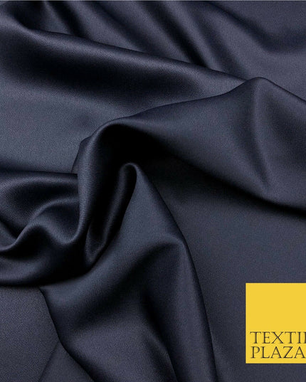 JAEGER NAVY Luxury Silky Crepe Back Satin Designer High Quality Dress - SE247