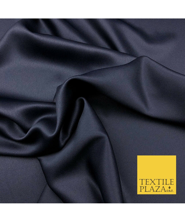 JAEGER NAVY Luxury Silky Crepe Back Satin Designer High Quality Dress - SE247