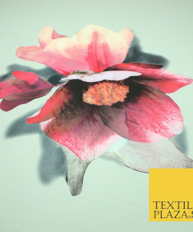 High Quality Large Iris Flower Floral Print Scuba Fabric Stretch Jersey 2829