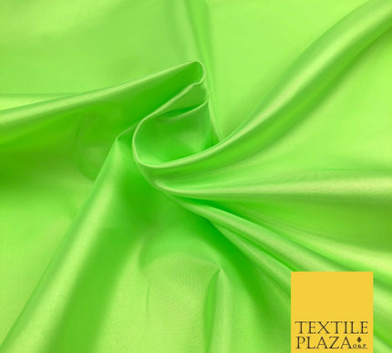 NEON GREEN Japanese Deluxe Silky Habutae Habotai Fabric Light Lining 45" 1473