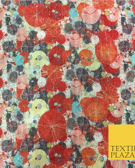 PREMIUM Digital Print Art Colour Splash All Over Sequin Fabric - Party Dress-44"