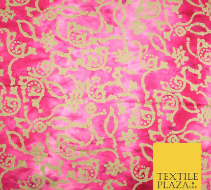 BATIK Tie Dye Bright Colours 100% Cotton Lawn Paisley Print Fashion Fabric Craft