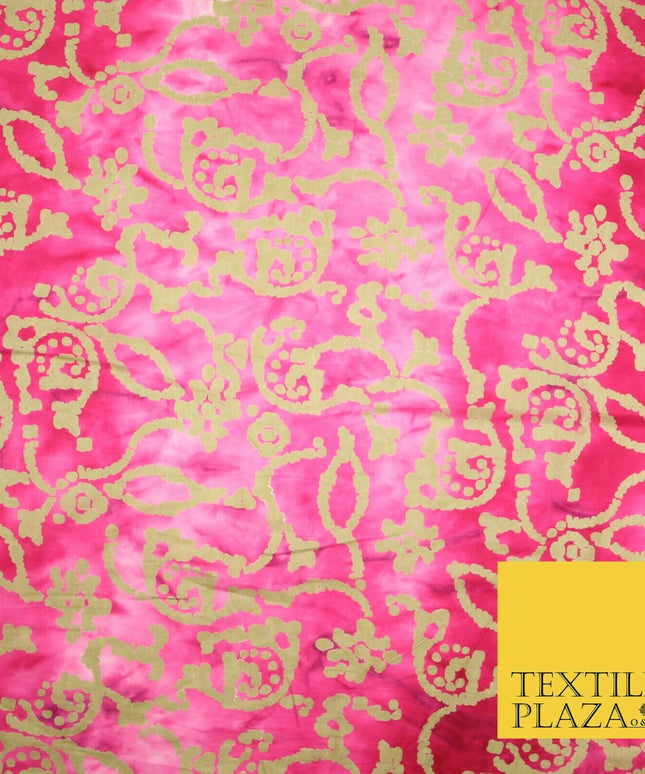 BATIK Tie Dye Bright Colours 100% Cotton Lawn Paisley Print Fashion Fabric Craft