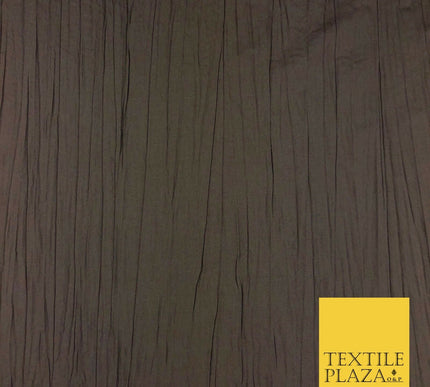 CHOCOLATE Creased Crinkle Cotton Fabric Material - Crushed Craft Dress 55" 922