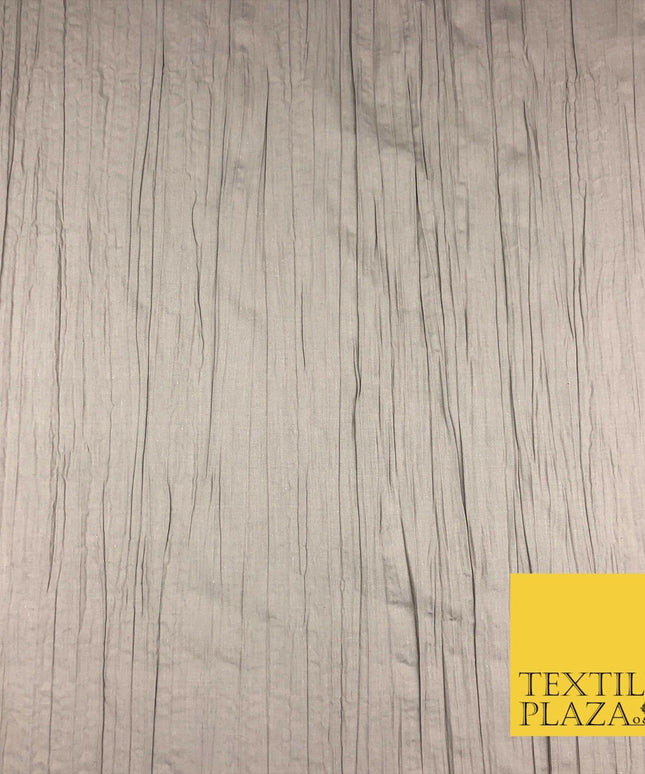 STONE Creased Crinkle Cotton Fabric Material - Crushed Craft Dress 55" 923