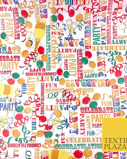 WHITE Party Celebration Balloons PVC VINYL Tablecloth Oilcloth Wipe Clean 1263