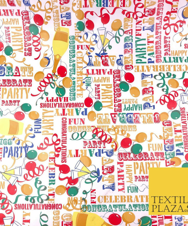 WHITE Party Celebration Balloons PVC VINYL Tablecloth Oilcloth Wipe Clean 1263