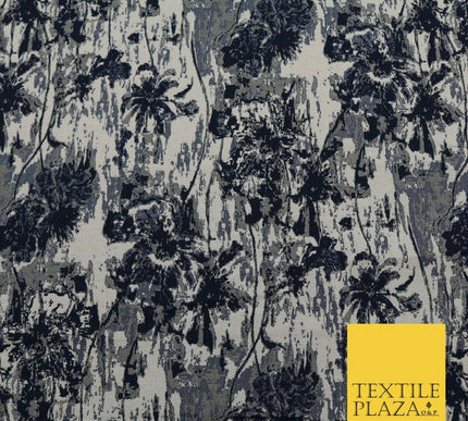 NAVY BLUE GREY Luxury Rainstorm Textured Brocade Jacquard Dress Fabric 1672