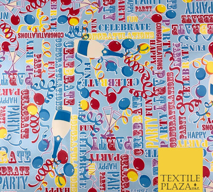 BLUE Party Celebration Balloons PVC VINYL Tablecloth Oilcloth Wipe Clean 1262