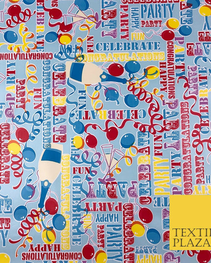 BLUE Party Celebration Balloons PVC VINYL Tablecloth Oilcloth Wipe Clean 1262