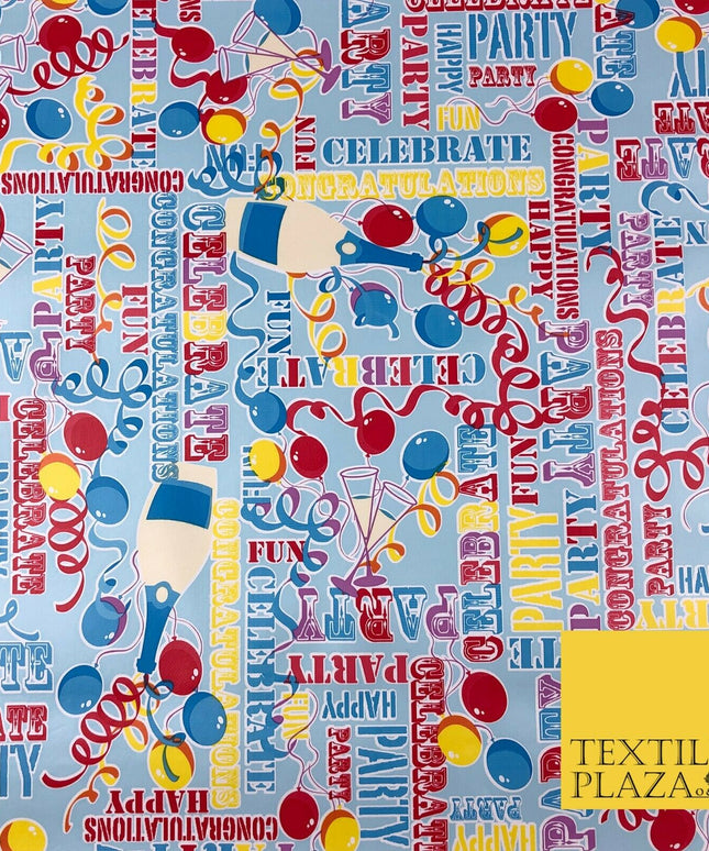 BLUE Party Celebration Balloons PVC VINYL Tablecloth Oilcloth Wipe Clean 1262
