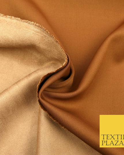 TAN BROWN Luxury Smooth Suede Backed Neoprene Fabric Material Scuba 150cm 1656