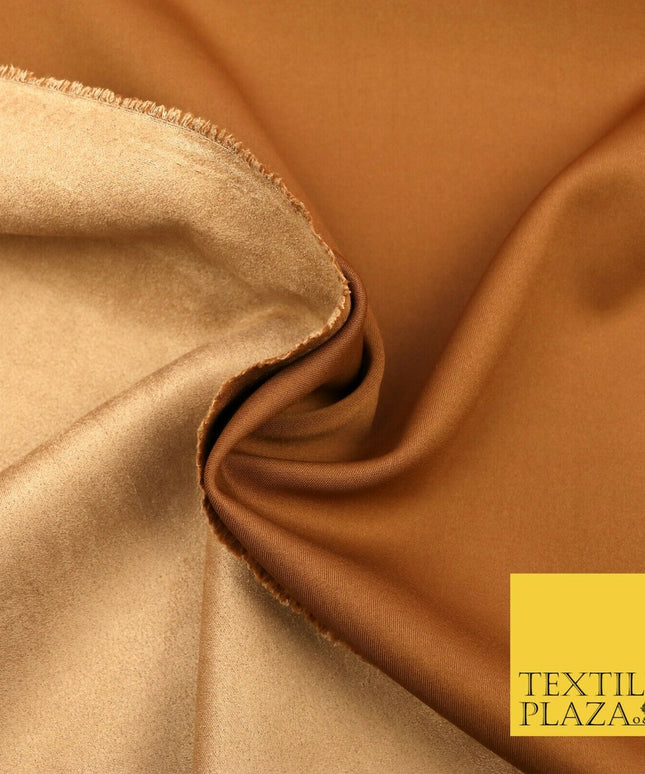 TAN BROWN Luxury Smooth Suede Backed Neoprene Fabric Material Scuba 150cm 1656