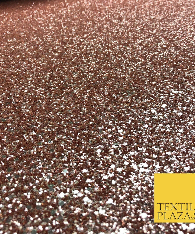 ROSE Luxury Chunky Glitter Encrusted Shimmer Canvas Fabric Heavy Backdrop 1456