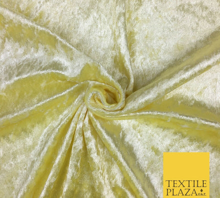 Lemon Ice Crushed Velvet Fabric - Cushions Curtains 148cm - Belle PD21