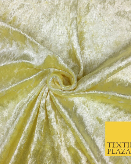 Lemon Ice Crushed Velvet Fabric - Cushions Curtains 148cm - Belle PD21