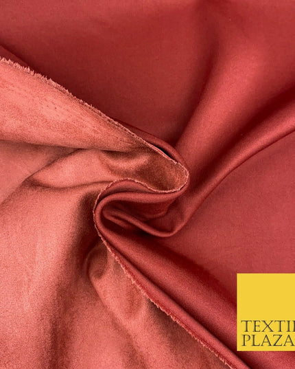 BRICK RED Luxury Smooth Suede Backed Neoprene Fabric Material Scuba 150cm 1657