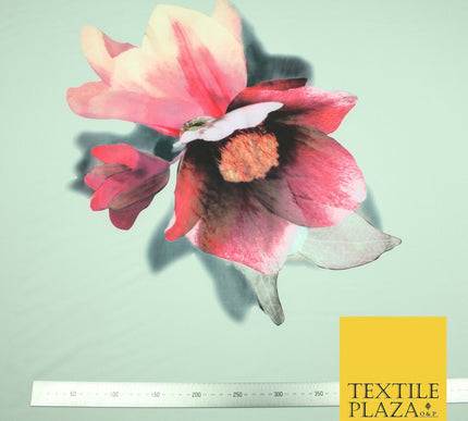 High Quality Large Iris Flower Floral Print Scuba Fabric Stretch Jersey 2829