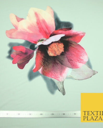 High Quality Large Iris Flower Floral Print Scuba Fabric Stretch Jersey 2829