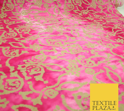 BATIK Tie Dye Bright Colours 100% Cotton Lawn Paisley Print Fashion Fabric Craft