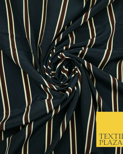 Various Striped Lines Stripe Linear Bar Printed Crepe Polyester Dress Fabric 58"