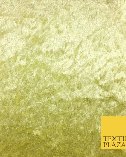 Lemon Ice Crushed Velvet Fabric - Cushions Curtains 148cm - Belle PD21