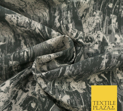 SILVER GREY Luxury Rainstorm Textured Brocade Jacquard Dress Fabric 1673