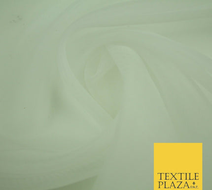 IVORY / WHITE Premium Plain Organza Fabric Dress Curtains 280cm EXTRA WIDE 2805
