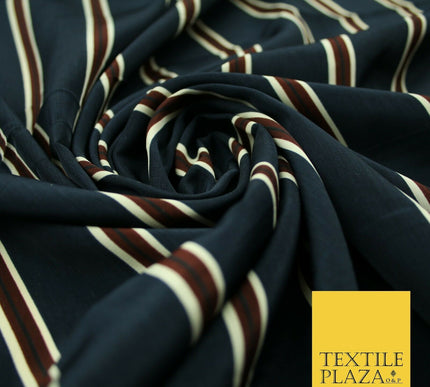 Various Striped Lines Stripe Linear Bar Printed Crepe Polyester Dress Fabric 58"