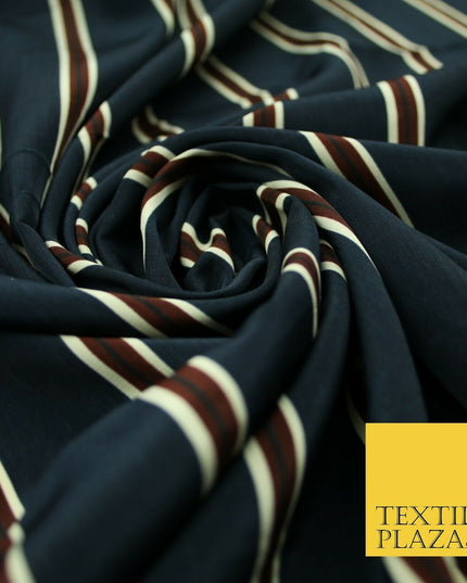 Various Striped Lines Stripe Linear Bar Printed Crepe Polyester Dress Fabric 58"