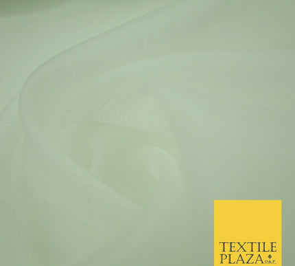 IVORY / WHITE Premium Plain Organza Fabric Dress Curtains 280cm EXTRA WIDE 2805