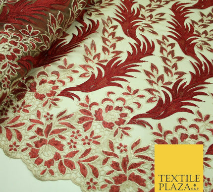 Floral Aquatic Vine Shimmer Sequin Embroidered Net Lace Dress Fabric Wedding